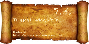 Tunyogi Adorján névjegykártya
